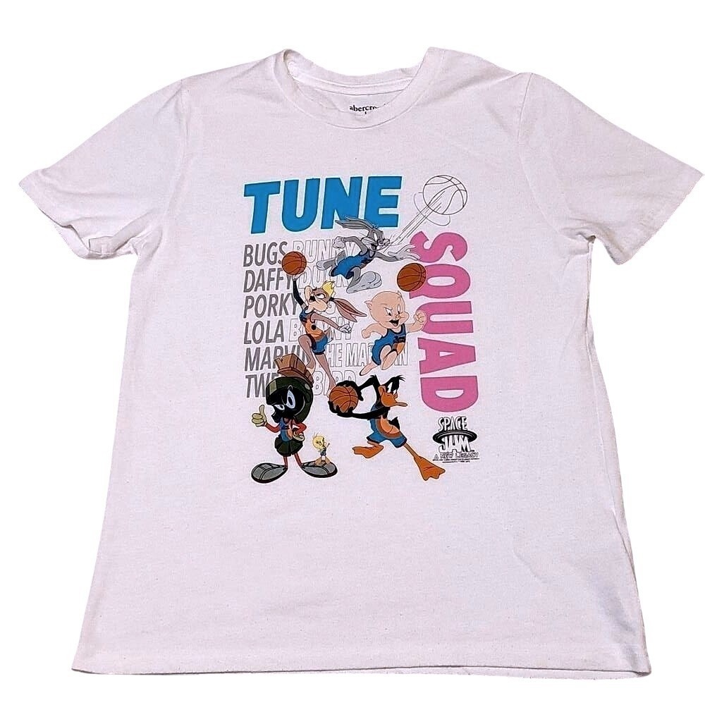 Abercrombie Kids Space Jam Tune Squad White Short Sleeve Tee Shirt Size 13/14